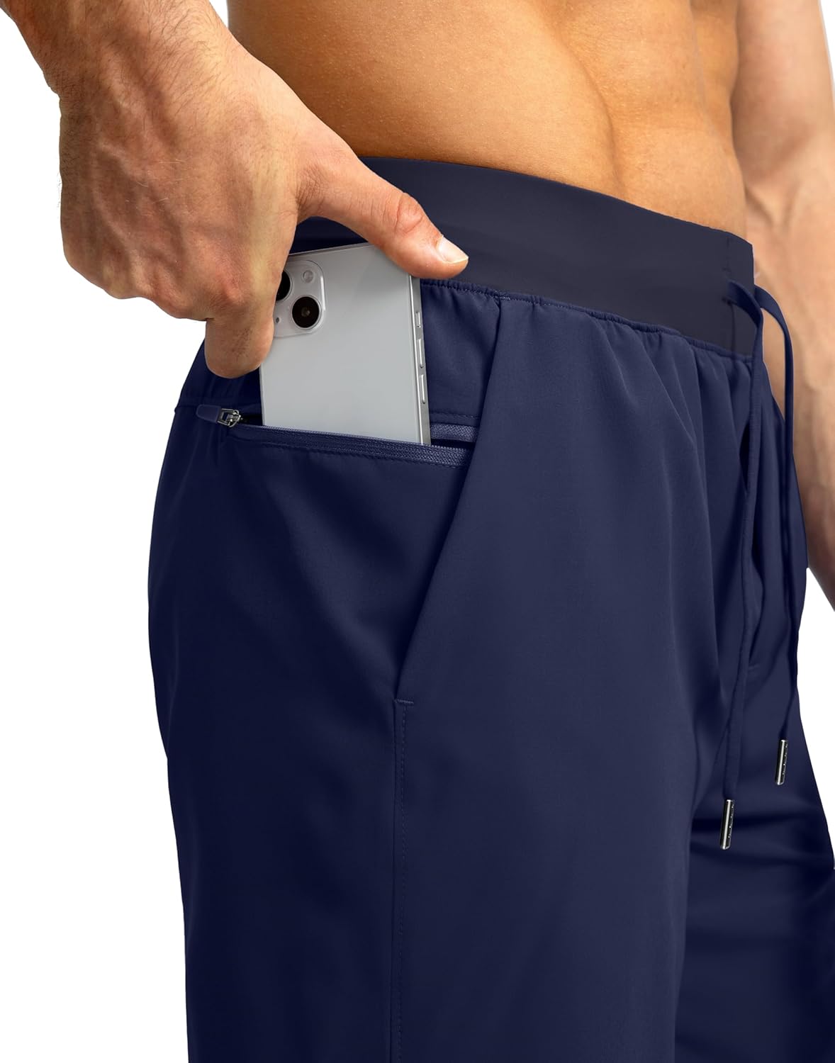 Soothfeel Men's Running Shorts with Zipper Pockets 9"/ 7"/ 5" Quick Dry Eight Basketball Gym Workout Athletic Shorts