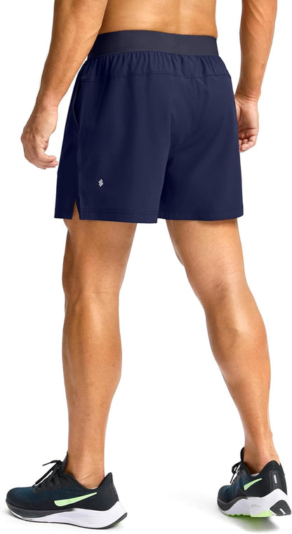 Soothfeel Men's Running Shorts with Zipper Pockets 9"/ 7"/ 5" Quick Dry Eight Basketball Gym Workout Athletic Shorts