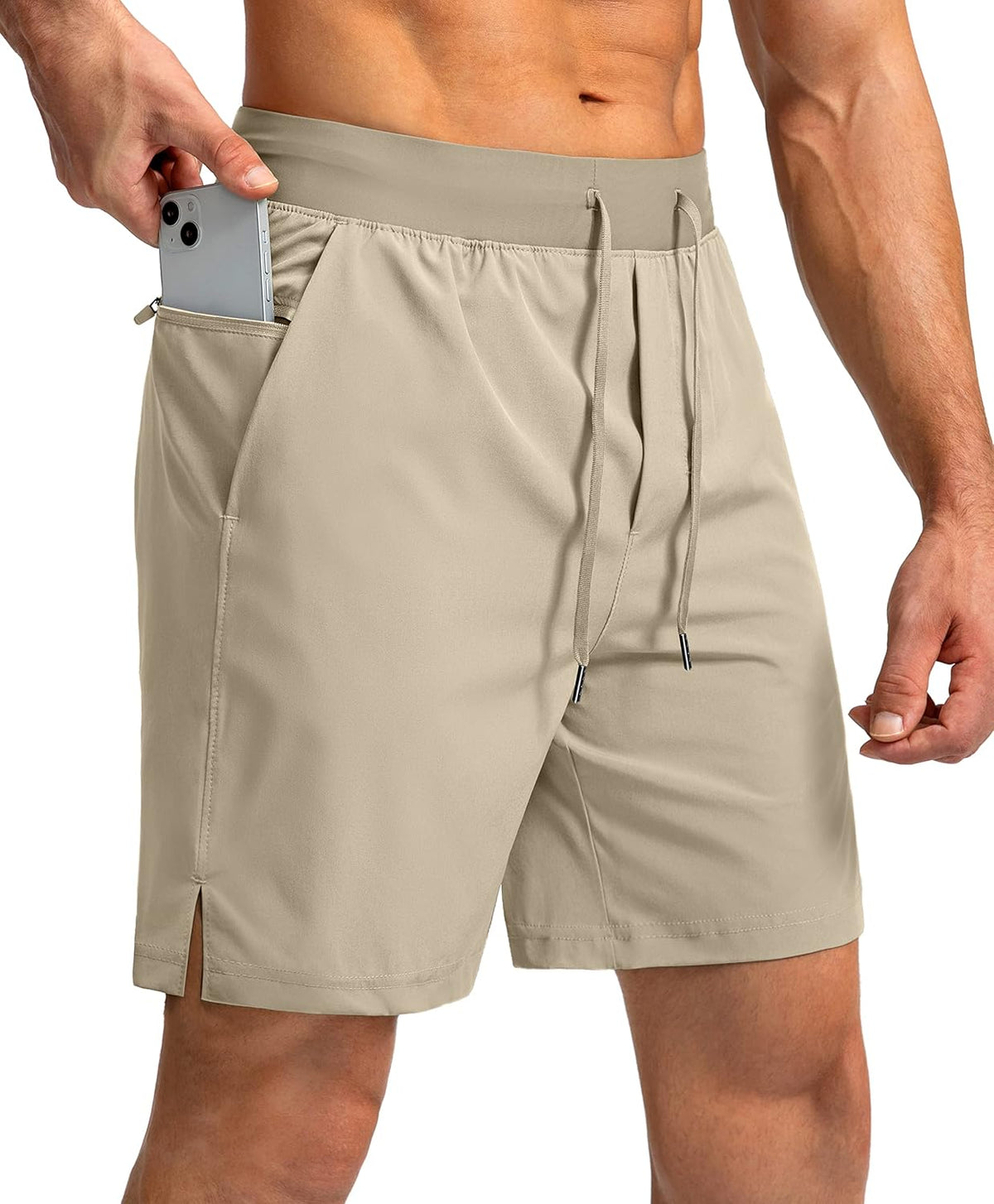 Soothfeel Men's Running Shorts with Zipper Pockets 9"/ 7"/ 5" Quick Dry Eight Basketball Gym Workout Athletic Shorts