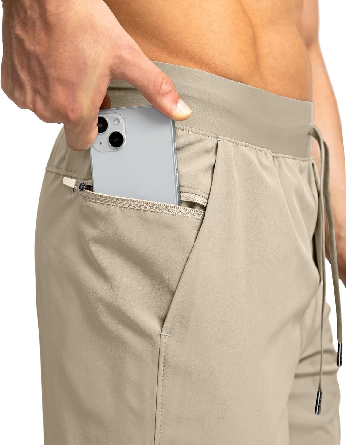 Soothfeel Men's Running Shorts with Zipper Pockets 9"/ 7"/ 5" Quick Dry Eight Basketball Gym Workout Athletic Shorts