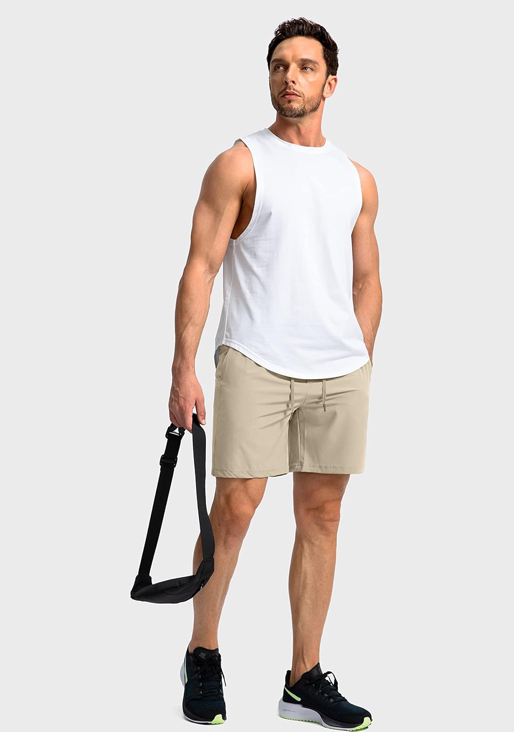 Soothfeel Men's Running Shorts with Zipper Pockets 9"/ 7"/ 5" Quick Dry Eight Basketball Gym Workout Athletic Shorts