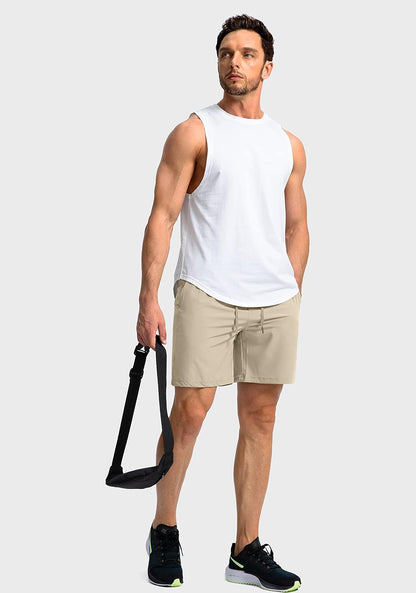 Soothfeel Men's Running Shorts with Zipper Pockets 9"/ 7"/ 5" Quick Dry Eight Basketball Gym Workout Athletic Shorts