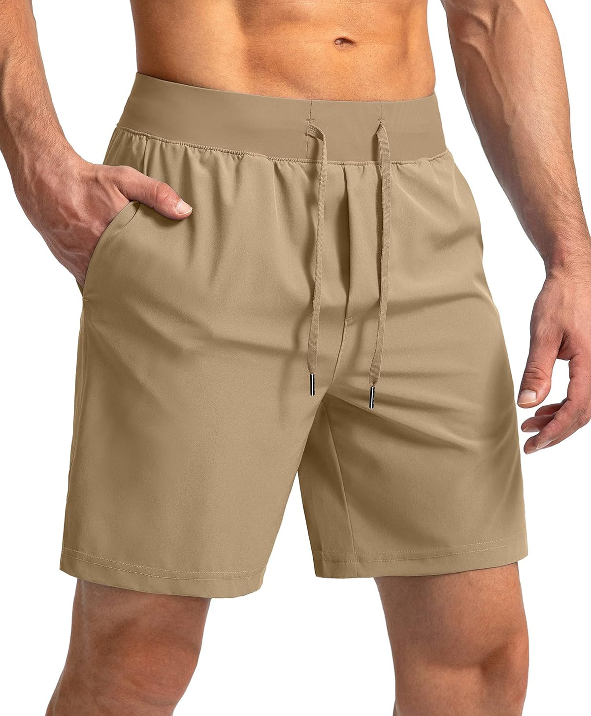 Soothfeel Men's Running Shorts with Zipper Pockets 9"/ 7"/ 5" Quick Dry Eight Basketball Gym Workout Athletic Shorts
