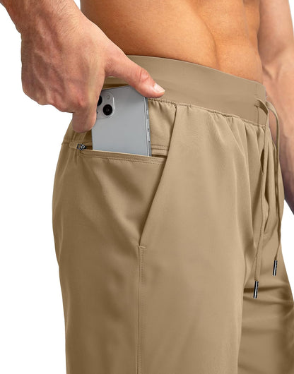 Soothfeel Men's Running Shorts with Zipper Pockets 9"/ 7"/ 5" Quick Dry Eight Basketball Gym Workout Athletic Shorts