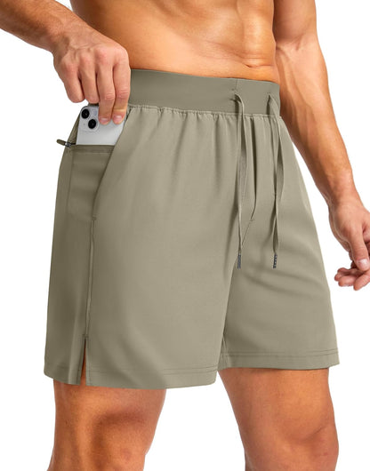 Soothfeel Men's Running Shorts with Zipper Pockets 9"/ 7"/ 5" Quick Dry Eight Basketball Gym Workout Athletic Shorts
