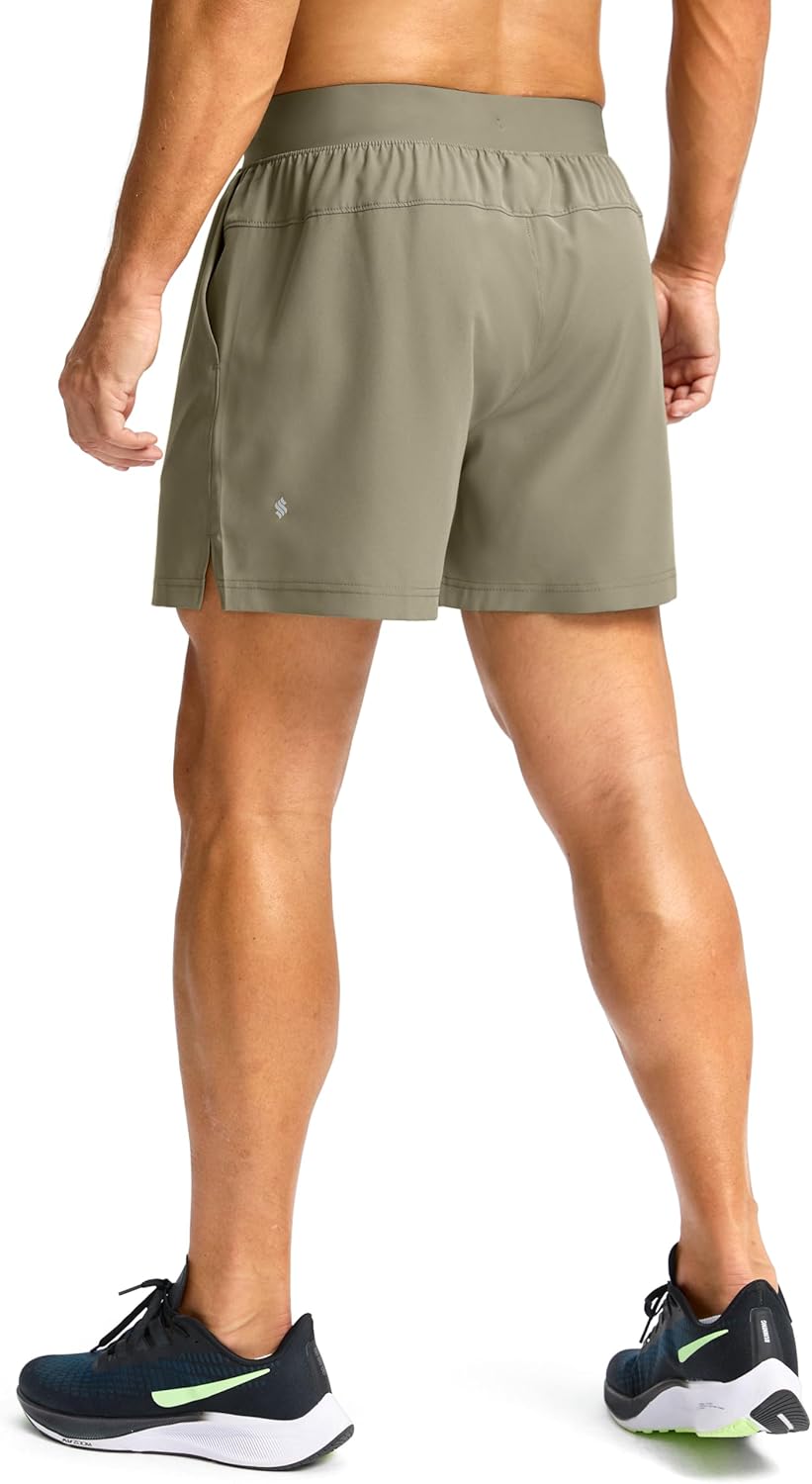 Soothfeel Men's Running Shorts with Zipper Pockets 9"/ 7"/ 5" Quick Dry Eight Basketball Gym Workout Athletic Shorts