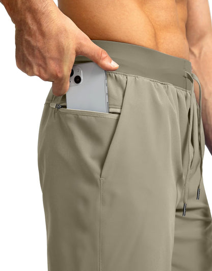 Soothfeel Men's Running Shorts with Zipper Pockets 9"/ 7"/ 5" Quick Dry Eight Basketball Gym Workout Athletic Shorts
