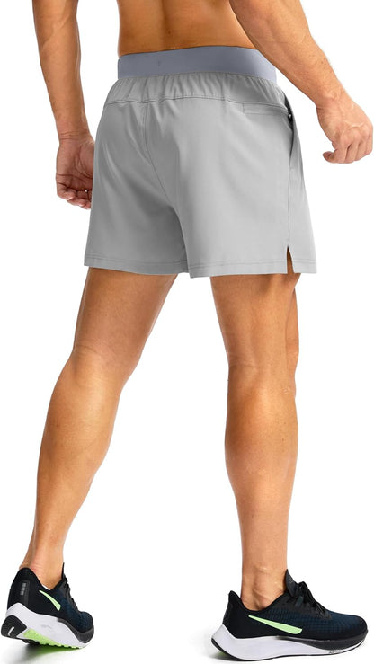 Soothfeel Men's Running Shorts with Zipper Pockets 9"/ 7"/ 5" Quick Dry Eight Basketball Gym Workout Athletic Shorts
