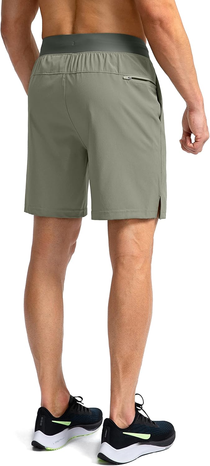 Soothfeel Men's Running Shorts with Zipper Pockets 9"/ 7"/ 5" Quick Dry Eight Basketball Gym Workout Athletic Shorts
