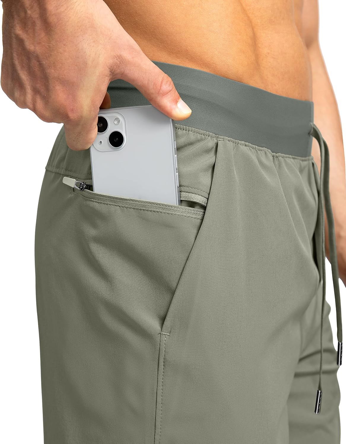 Soothfeel Men's Running Shorts with Zipper Pockets 9"/ 7"/ 5" Quick Dry Eight Basketball Gym Workout Athletic Shorts