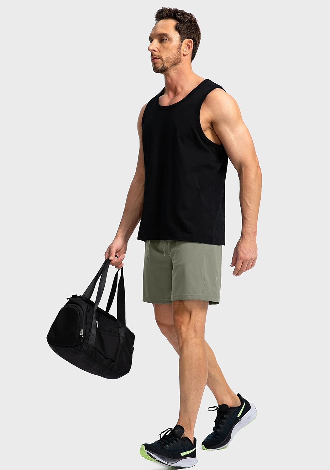 Soothfeel Men's Running Shorts with Zipper Pockets 9"/ 7"/ 5" Quick Dry Eight Basketball Gym Workout Athletic Shorts