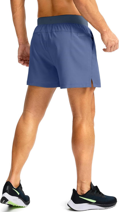Soothfeel Men's Running Shorts with Zipper Pockets 9"/ 7"/ 5" Quick Dry Eight Basketball Gym Workout Athletic Shorts