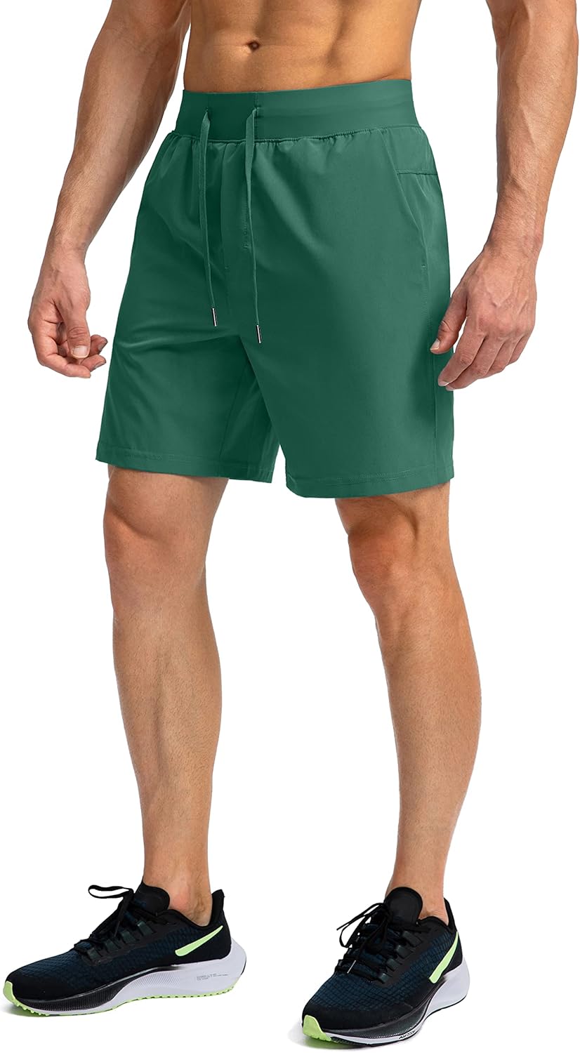 Soothfeel Men's Running Shorts with Zipper Pockets 9"/ 7"/ 5" Quick Dry Eight Basketball Gym Workout Athletic Shorts
