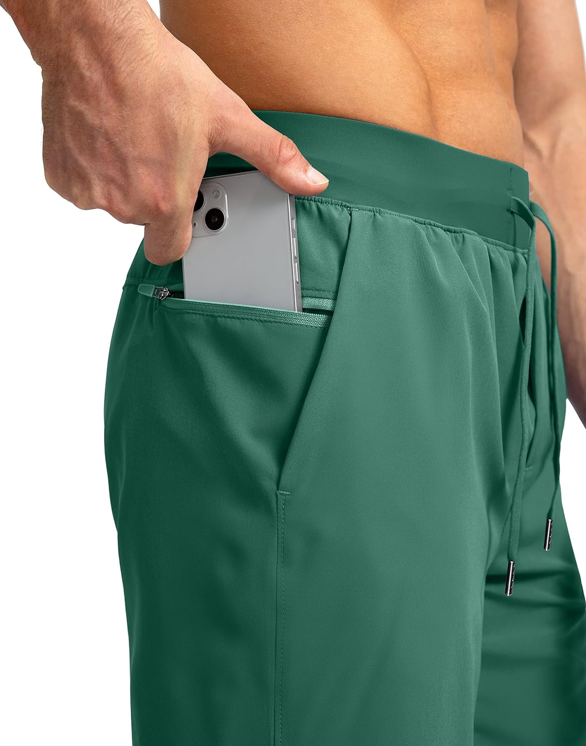 Soothfeel Men's Running Shorts with Zipper Pockets 9"/ 7"/ 5" Quick Dry Eight Basketball Gym Workout Athletic Shorts