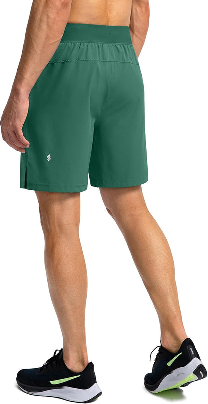 Soothfeel Men's Running Shorts with Zipper Pockets 9"/ 7"/ 5" Quick Dry Eight Basketball Gym Workout Athletic Shorts
