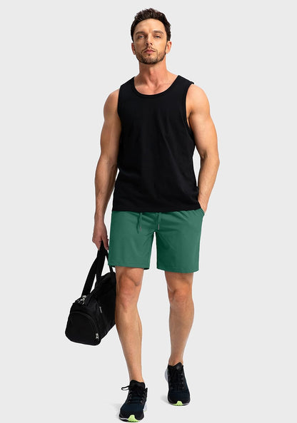 Soothfeel Men's Running Shorts with Zipper Pockets 9"/ 7"/ 5" Quick Dry Eight Basketball Gym Workout Athletic Shorts