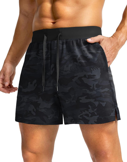 Soothfeel Men's Running Shorts with Zipper Pockets 9"/ 7"/ 5" Quick Dry Eight Basketball Gym Workout Athletic Shorts