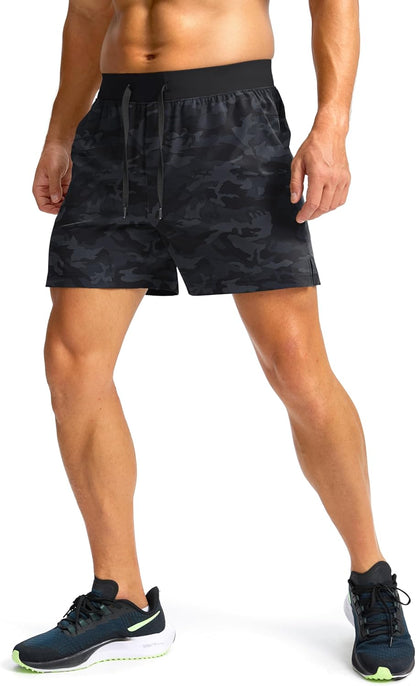 Soothfeel Men's Running Shorts with Zipper Pockets 9"/ 7"/ 5" Quick Dry Eight Basketball Gym Workout Athletic Shorts