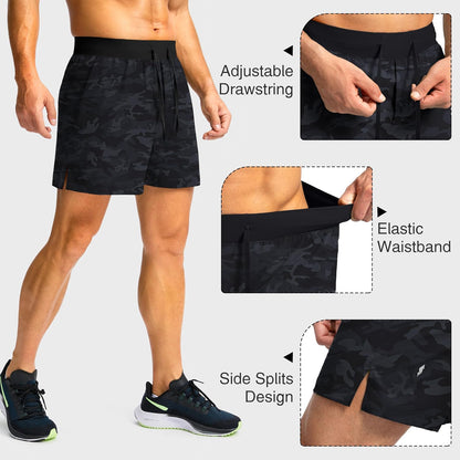 Soothfeel Men's Running Shorts with Zipper Pockets 9"/ 7"/ 5" Quick Dry Eight Basketball Gym Workout Athletic Shorts