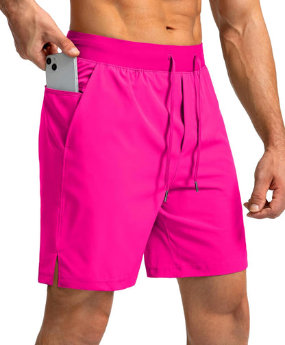 Soothfeel Men's Running Shorts with Zipper Pockets 9"/ 7"/ 5" Quick Dry Eight Basketball Gym Workout Athletic Shorts
