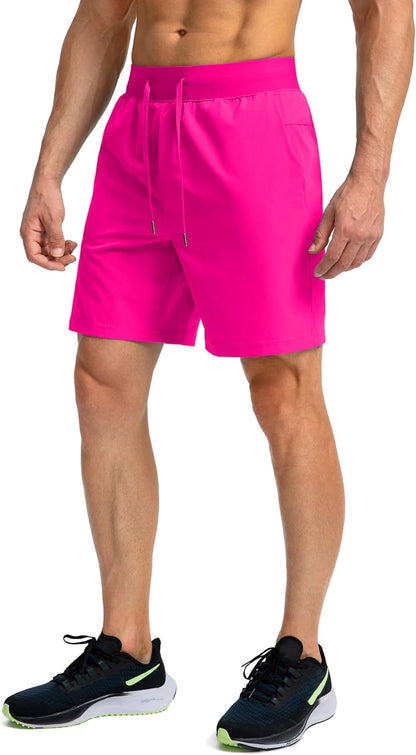 Soothfeel Men's Running Shorts with Zipper Pockets 9"/ 7"/ 5" Quick Dry Eight Basketball Gym Workout Athletic Shorts