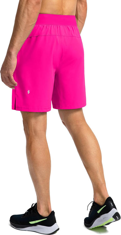 Soothfeel Men's Running Shorts with Zipper Pockets 9"/ 7"/ 5" Quick Dry Eight Basketball Gym Workout Athletic Shorts