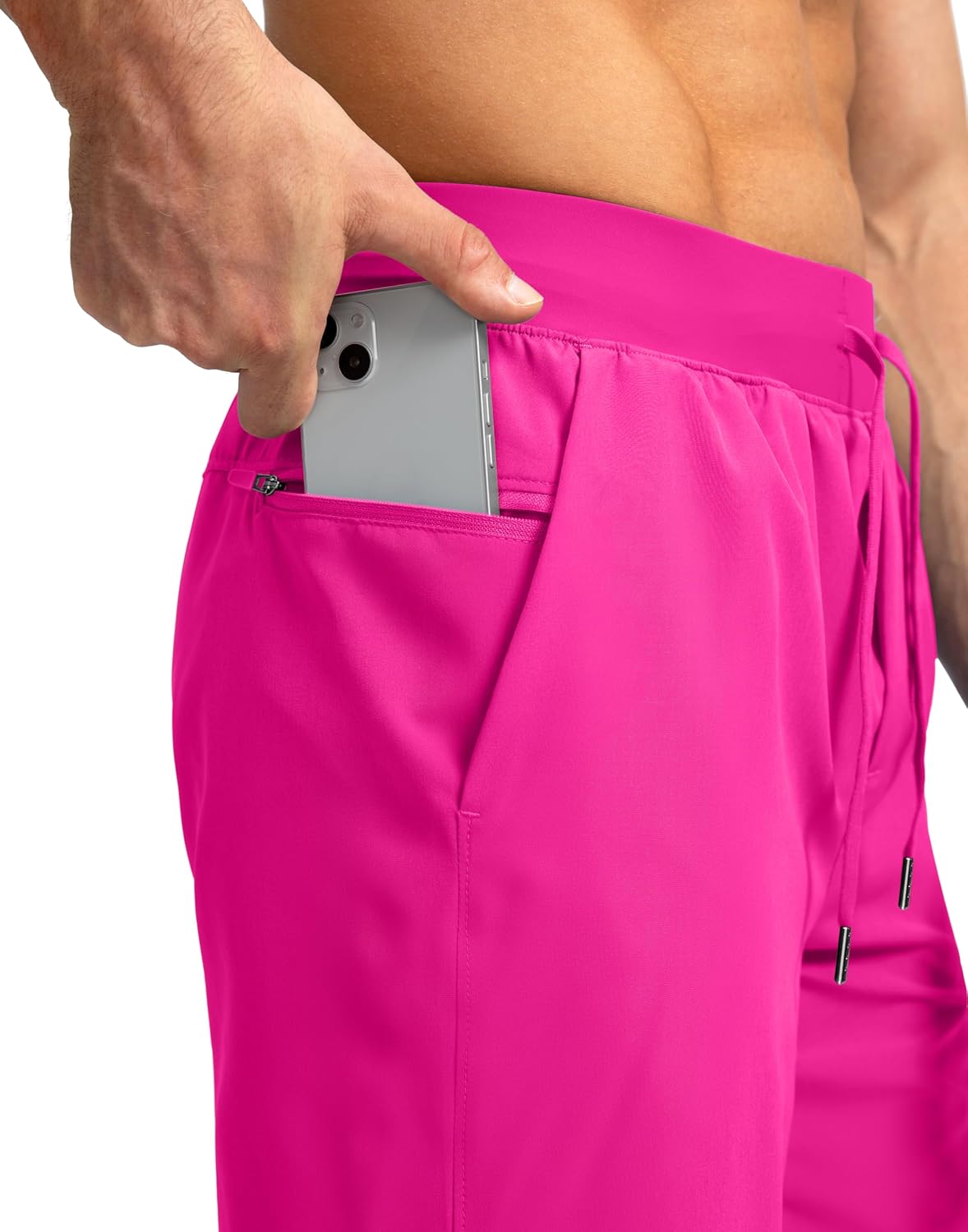 Soothfeel Men's Running Shorts with Zipper Pockets 9"/ 7"/ 5" Quick Dry Eight Basketball Gym Workout Athletic Shorts