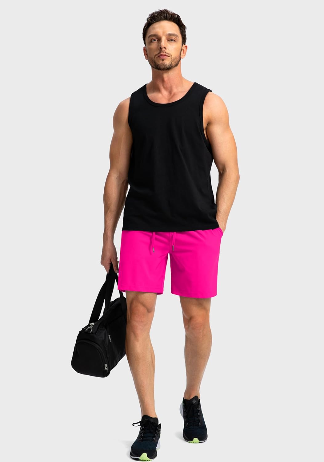 Soothfeel Men's Running Shorts with Zipper Pockets 9"/ 7"/ 5" Quick Dry Eight Basketball Gym Workout Athletic Shorts