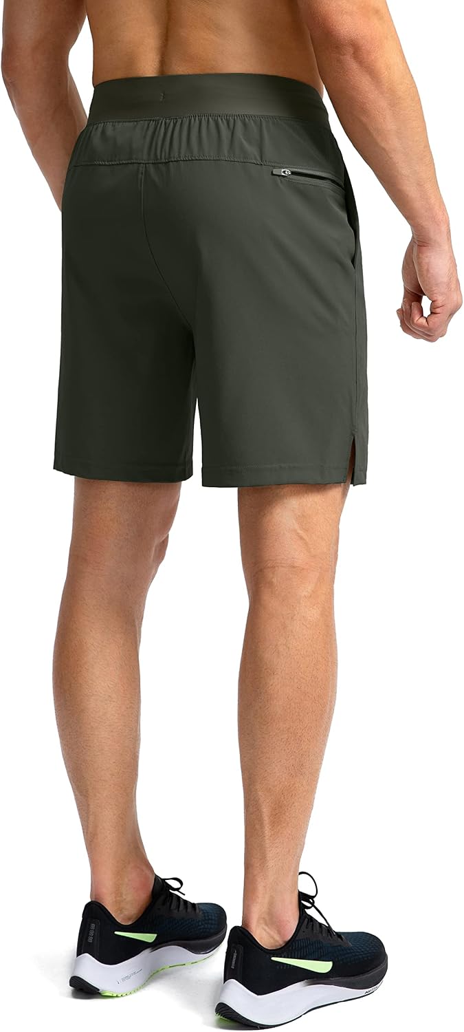 Soothfeel Men's Running Shorts with Zipper Pockets 9"/ 7"/ 5" Quick Dry Eight Basketball Gym Workout Athletic Shorts