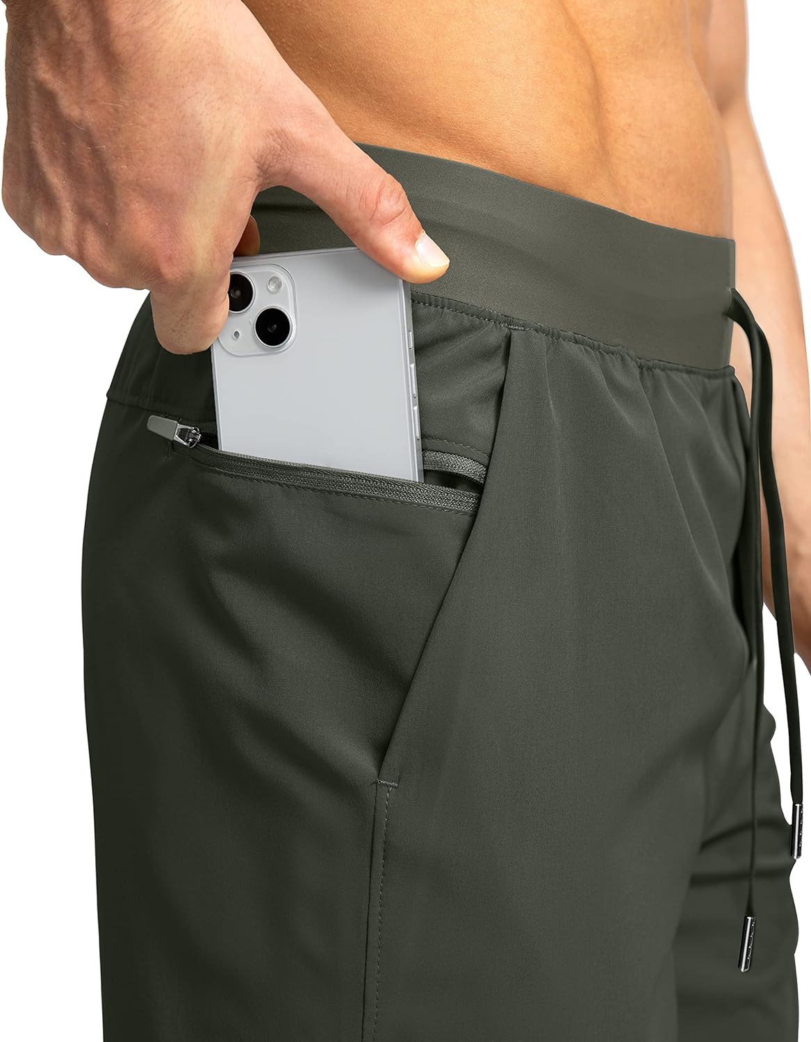 Soothfeel Men's Running Shorts with Zipper Pockets 9"/ 7"/ 5" Quick Dry Eight Basketball Gym Workout Athletic Shorts