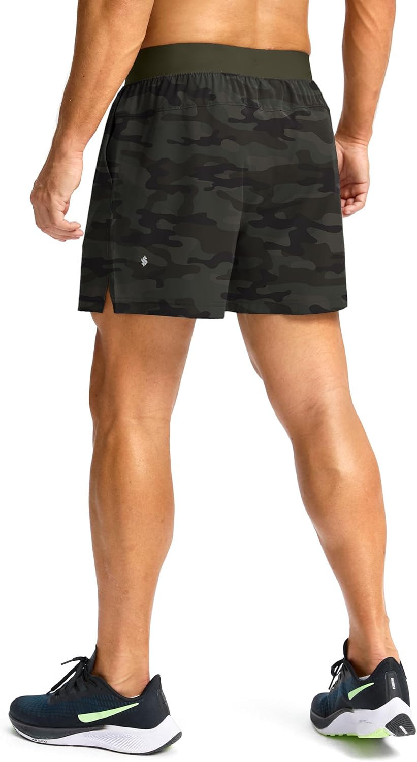 Soothfeel Men's Running Shorts with Zipper Pockets 9"/ 7"/ 5" Quick Dry Eight Basketball Gym Workout Athletic Shorts