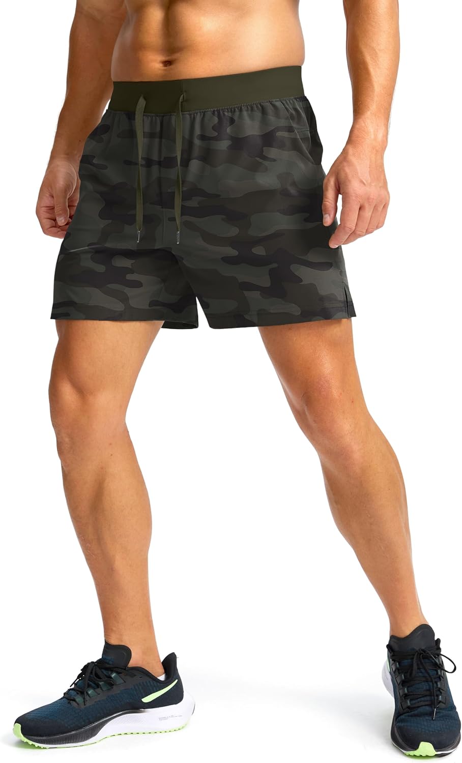 Soothfeel Men's Running Shorts with Zipper Pockets 9"/ 7"/ 5" Quick Dry Eight Basketball Gym Workout Athletic Shorts