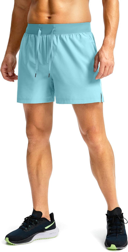 Soothfeel Men's Running Shorts with Zipper Pockets 9"/ 7"/ 5" Quick Dry Eight Basketball Gym Workout Athletic Shorts
