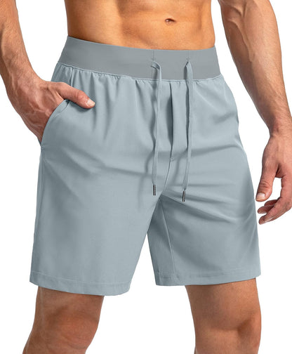 Soothfeel Men's Running Shorts with Zipper Pockets 9"/ 7"/ 5" Quick Dry Eight Basketball Gym Workout Athletic Shorts