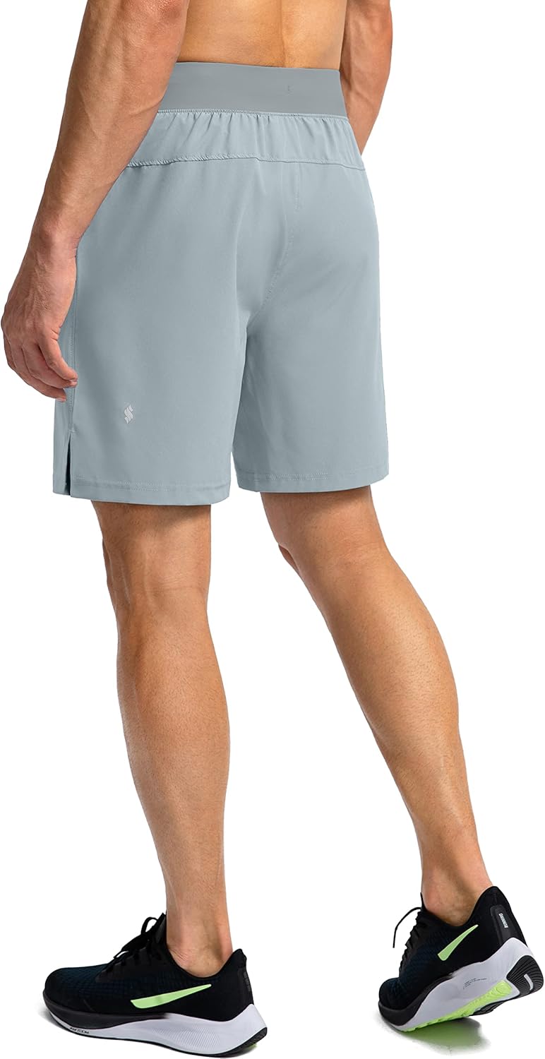 Soothfeel Men's Running Shorts with Zipper Pockets 9"/ 7"/ 5" Quick Dry Eight Basketball Gym Workout Athletic Shorts