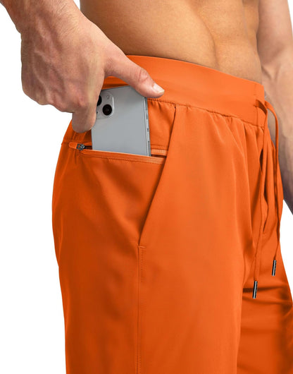 Soothfeel Men's Running Shorts with Zipper Pockets 9"/ 7"/ 5" Quick Dry Eight Basketball Gym Workout Athletic Shorts