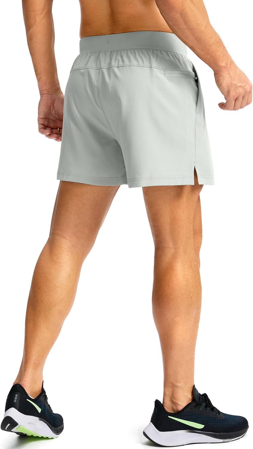 Soothfeel Men's Running Shorts with Zipper Pockets 9"/ 7"/ 5" Quick Dry Eight Basketball Gym Workout Athletic Shorts