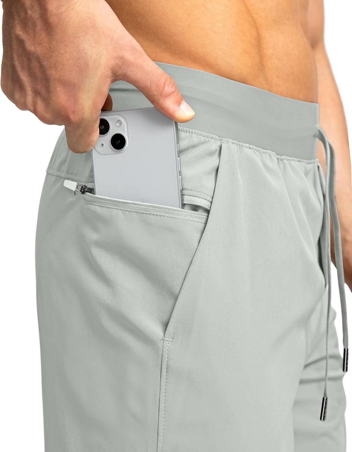 Soothfeel Men's Running Shorts with Zipper Pockets 9"/ 7"/ 5" Quick Dry Eight Basketball Gym Workout Athletic Shorts