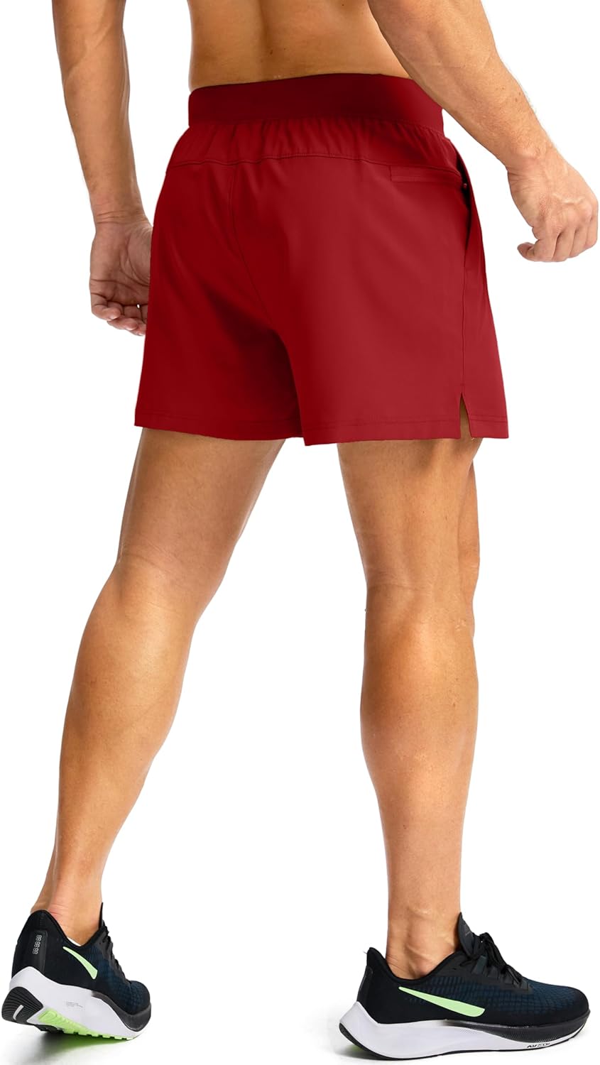 Soothfeel Men's Running Shorts with Zipper Pockets 9"/ 7"/ 5" Quick Dry Eight Basketball Gym Workout Athletic Shorts