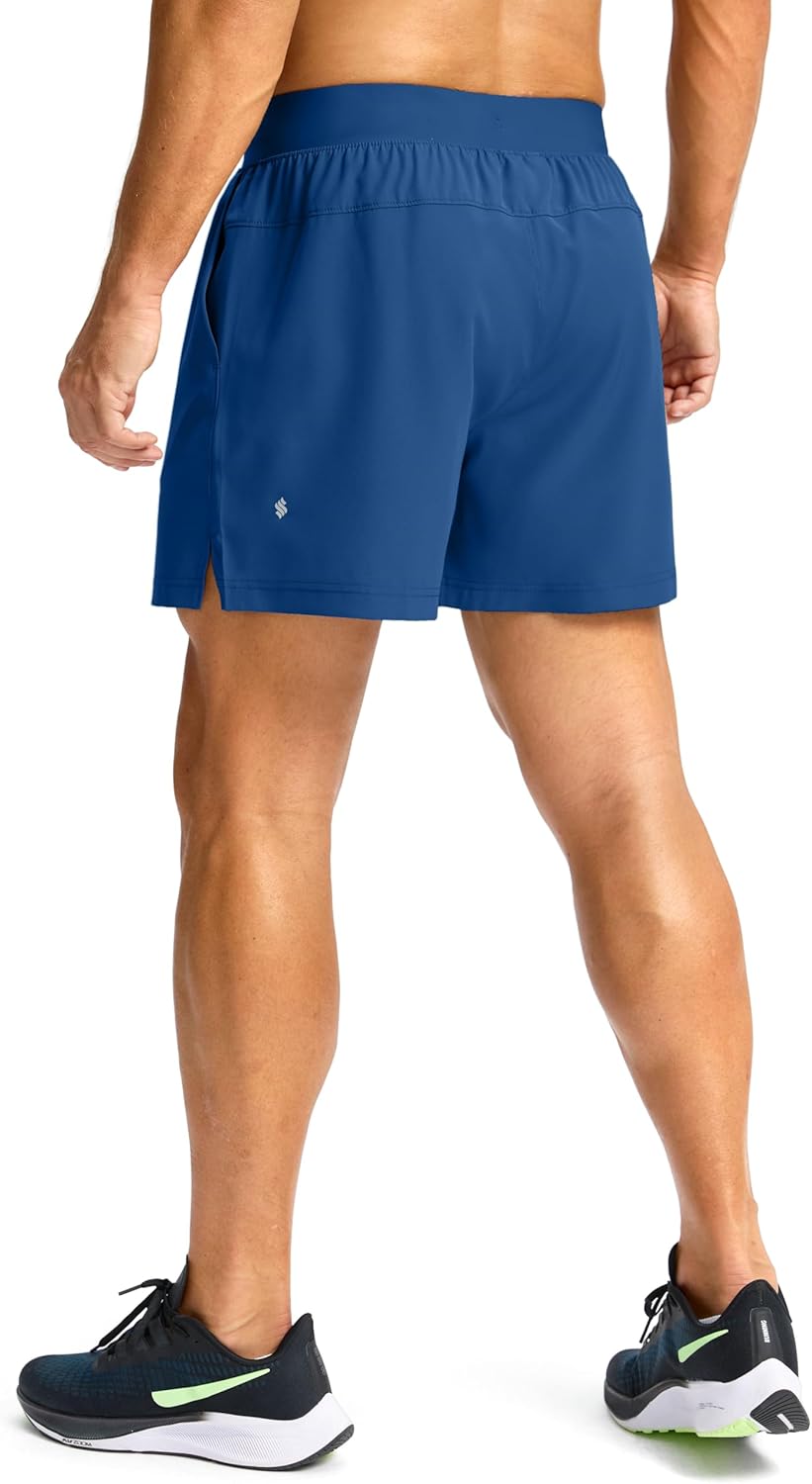 Soothfeel Men's Running Shorts with Zipper Pockets 9"/ 7"/ 5" Quick Dry Eight Basketball Gym Workout Athletic Shorts