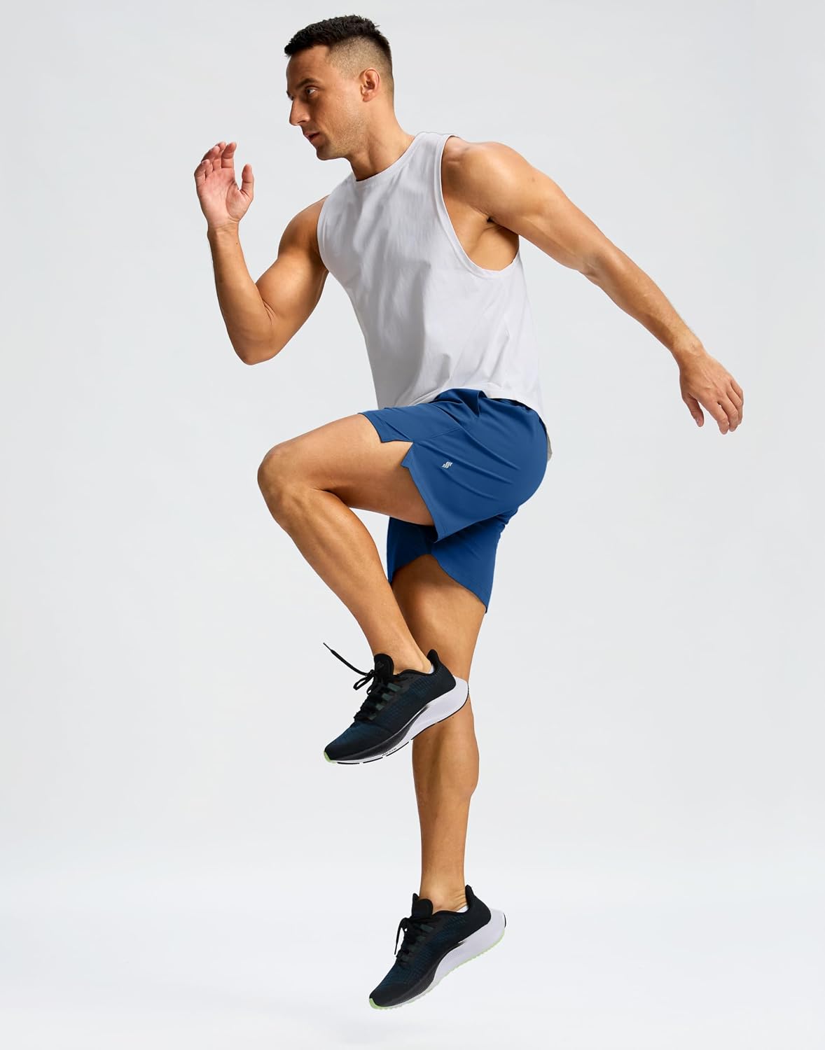 Soothfeel Men's Running Shorts with Zipper Pockets 9"/ 7"/ 5" Quick Dry Eight Basketball Gym Workout Athletic Shorts