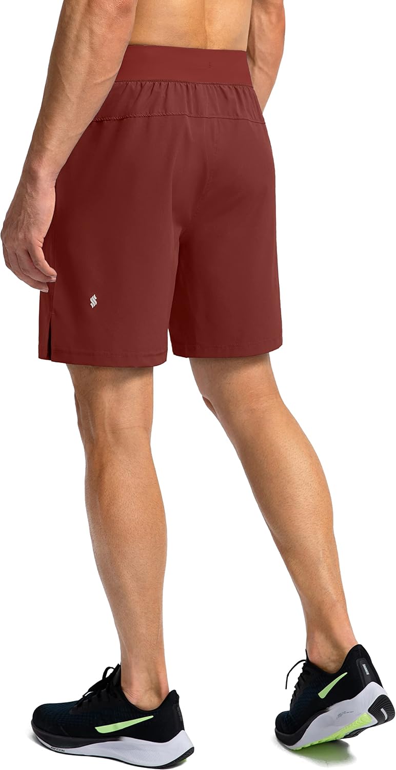 Soothfeel Men's Running Shorts with Zipper Pockets 9"/ 7"/ 5" Quick Dry Eight Basketball Gym Workout Athletic Shorts