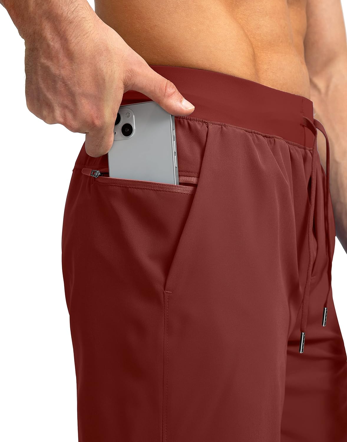 Soothfeel Men's Running Shorts with Zipper Pockets 9"/ 7"/ 5" Quick Dry Eight Basketball Gym Workout Athletic Shorts