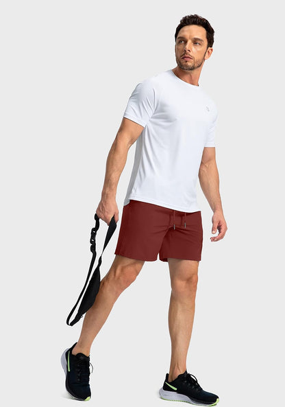 Soothfeel Men's Running Shorts with Zipper Pockets 9"/ 7"/ 5" Quick Dry Eight Basketball Gym Workout Athletic Shorts