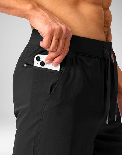 Soothfeel Men's Running Shorts with Zipper Pockets 9"/ 7"/ 5" Quick Dry Eight Basketball Gym Workout Athletic Shorts