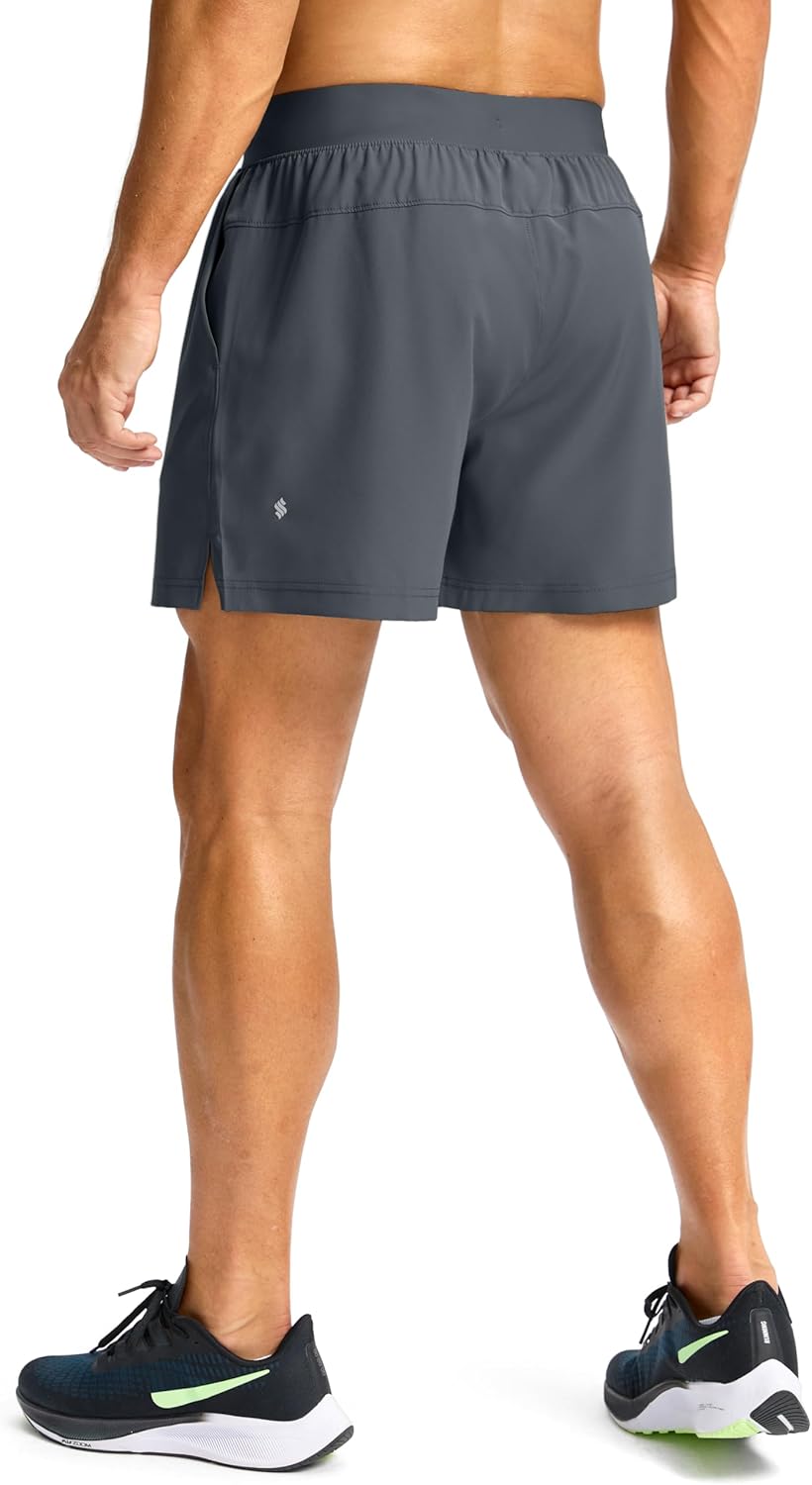 Soothfeel Men's Running Shorts with Zipper Pockets 9"/ 7"/ 5" Quick Dry Eight Basketball Gym Workout Athletic Shorts