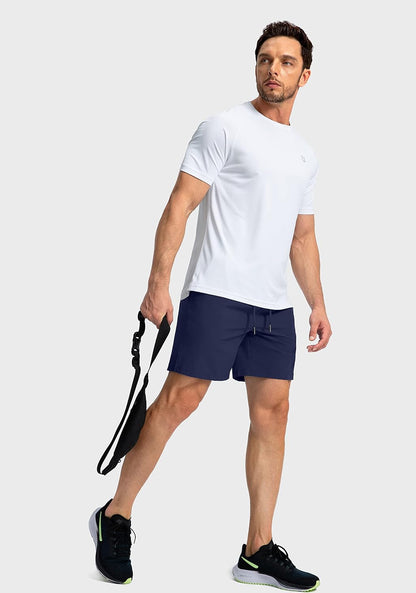 Soothfeel Men's Running Shorts with Zipper Pockets 9"/ 7"/ 5" Quick Dry Eight Basketball Gym Workout Athletic Shorts