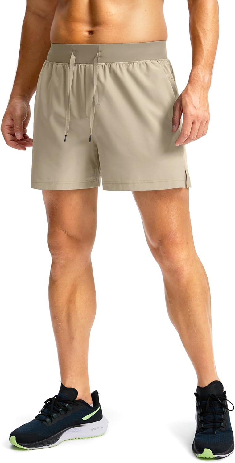Soothfeel Men's Running Shorts with Zipper Pockets 9"/ 7"/ 5" Quick Dry Eight Basketball Gym Workout Athletic Shorts