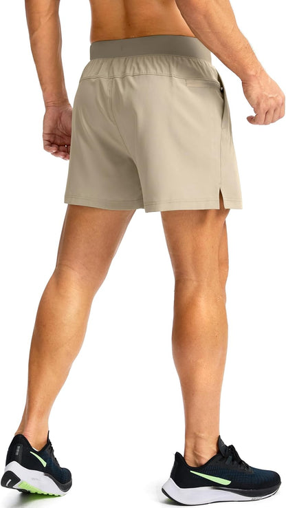 Soothfeel Men's Running Shorts with Zipper Pockets 9"/ 7"/ 5" Quick Dry Eight Basketball Gym Workout Athletic Shorts