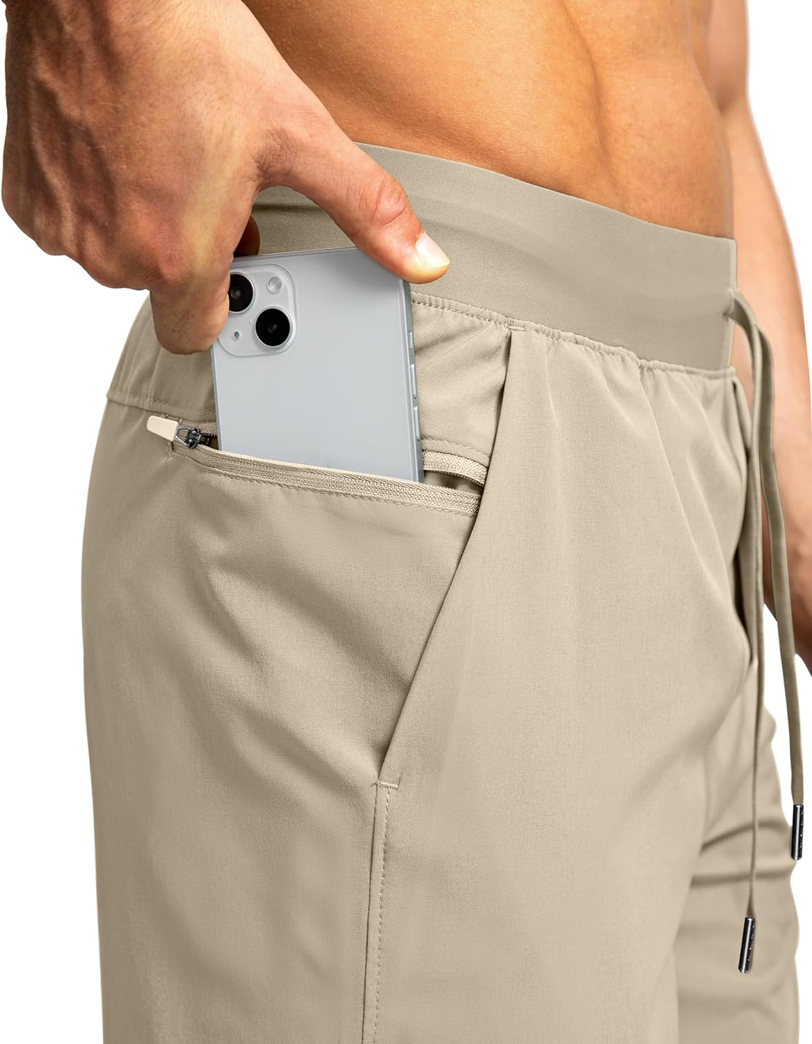 Soothfeel Men's Running Shorts with Zipper Pockets 9"/ 7"/ 5" Quick Dry Eight Basketball Gym Workout Athletic Shorts